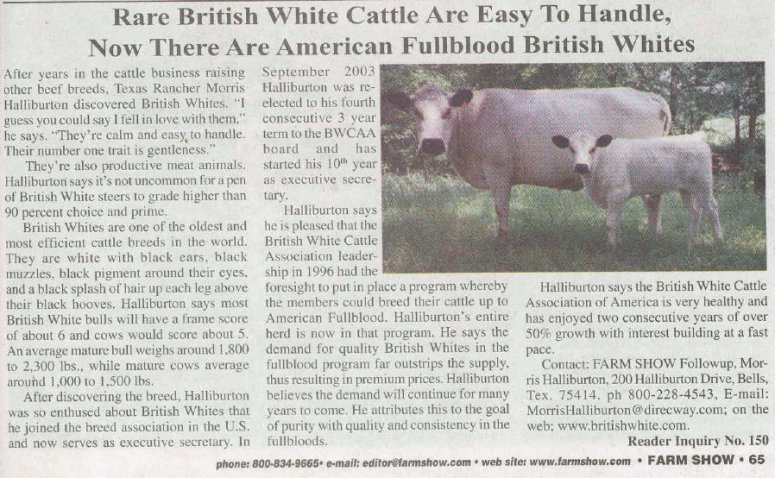 Farm Show British White Article